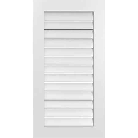 Ekena Millwork Vertical Surface Mount PVC Gable Vent: Functional, w/ 3-1/2"W x 1"P Standard Frame, 22"W x 42"H GVPVE22X4201SF